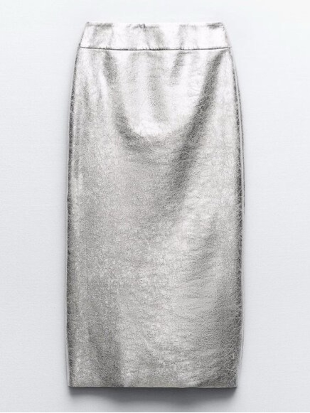 Zara Silver Metallic Pencil Skirt XS
